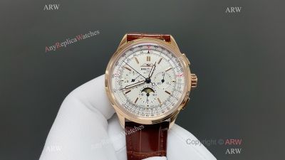 GF Factory Breitling Navitimer 42mm Cal.01 Movement White Face Brown Band Watch